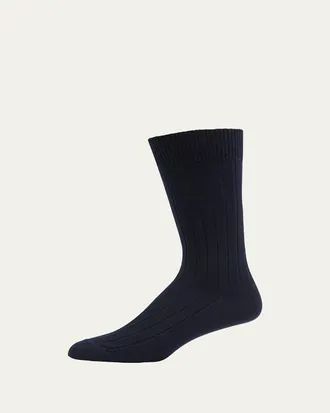 Bresciani Mens Cashmere Mid-Calf Socks