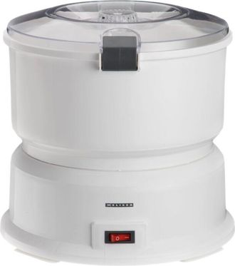 Melissa 16220008 - Pelapatate elettrico, capacit&agrave; 1 kg, con centrifuga per insalata, 85 Watt, colore: Bianco