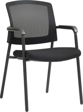 Clp Silla para visitantes con patas de metal y asiento de metal negro