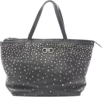 Ferragamo Pre-owned Tote Bags, female, Black, Size: ONE SIZE Pre-owned Leather Tote Bag