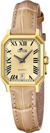 Lotus Lotus, Accessoires, unisex, Bruin, ONE Size, Leer, Square Series Quartz