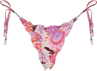 Agua Bendita Bloemen Bikini Onderkant in Roze-Paars - Dames - Bikinis - Veelkleurig - M - Polyester - Badmode