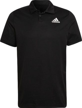 adidas Solid Color Tennis Sports Short Sleeve Polo Shirt Black HC2716