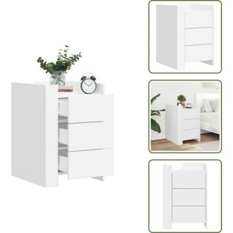 vidaXL The Living Store Comodino Bianco 45x50x65 cm in Legno Multistrato - Comodino bianco