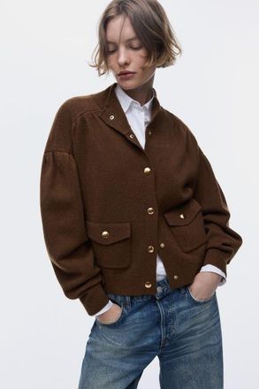 H&M Oversized Cardigan in Brown at Nordstrom, Size X-Small