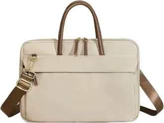 Generic Womens Laptop Handbag - Solid Color Stylish Commuter Business Work Bag Waterproof Briefcase (Beige)