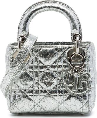 Dior Pre-owned Dior Micro Metallic Crinkled Calfskin Cannage Lady Ladies 1Z7GWR5RZFQ3XNZW