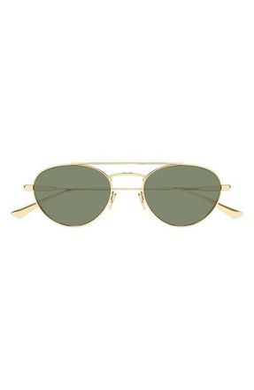Saint Laurent 51mm Round Sunglasses in Gold at Nordstrom