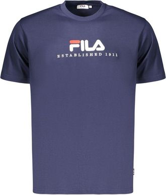 Fila Blauwe Katoenen T-Shirt voor Mannen