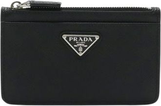 Prada Pre-owned Wallets, female, Black, Size: ONE SIZE Pre-owned Business card case