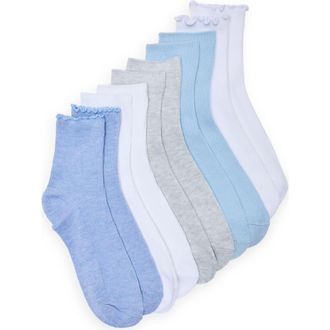 Steve Madden 5-Pack Lettuce Edge Crew Socks in Denim at Nordstrom Rack, Size 9/11