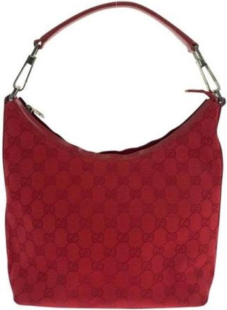 Gucci Pre-owned Shoulder Bags, female, Red, Size: ONE SIZE Pre-owned Canvas gucci-bags