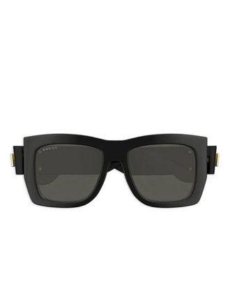 Gucci Plastique square sunglasses - women - Acetate - 54 - Black