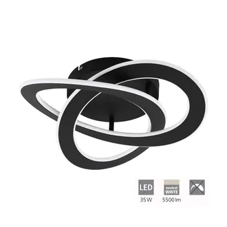 Eglo Eglo - Plafoniera Moderna Rolimare Alluminio Nero Luce Led Integrato 35w