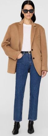Anine Bing Quinn Cashmere Blend Blazer in Camel at Nordstrom, Size X-Small