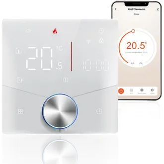 OEM Termostato Wifi Inteligente Tuya, Control De Voz Digital Semanal, Bot&oacute;n De Control De Temperatura Programable Con Color De Luz Regulable Para Calefacc