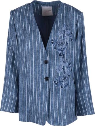 Ermanno Scervino Blazers, female, Blue, Size: M Giaccia Monopetto