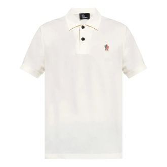 Moncler Polo Shirts, male, White, Size: 2XL 034 Polo