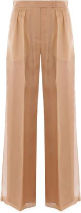 Max Mara organza pleated trousers - Neutrals