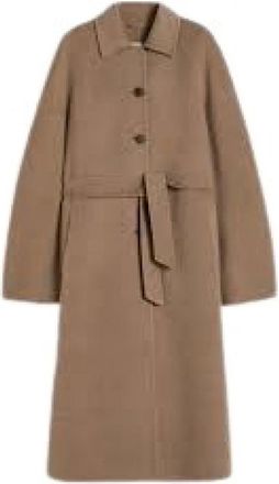 Max Mara Geknoopte wollen jas - Dames - Jas met riem - Beige - 3XS - Wol - Jassen