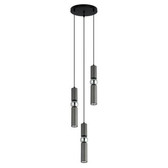 Netlighting Isidora Modern 3 Light Cluster Pendant Ceiling Light GU10 in Black