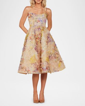 Helsi Stephanie Embroidered Applique Midi Dress