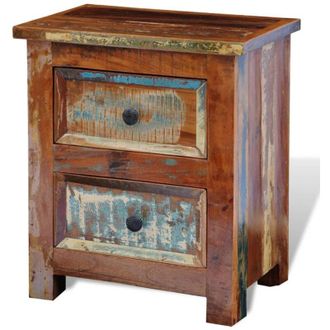 vidaXL Comodino con 2 Cassetti in Legno Massello di Recupero vidaXL 753173
