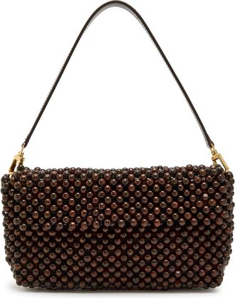 Staud Timmy Beaded Shoulder bag - Dark Brown - One Size