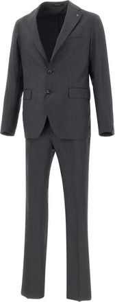 Tagliatore Tweedelig pak - Heren - Business pakken - Grijs - L - Tweed - Kostuums