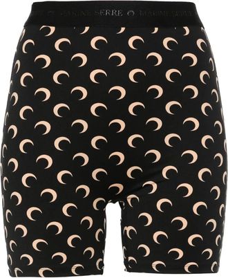 Marine Serre Moon Printed Jersey Mini Shorts