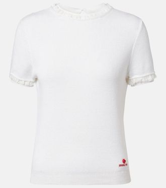 Shushu/Tong Top in lino con pizzo
