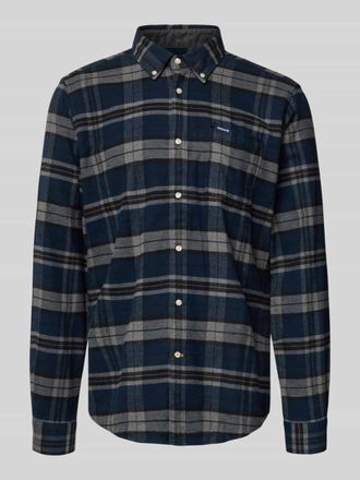 Barbour Slim Fit Flanellhemd aus reiner Baumwolle Modell BETSOM in Hellgrau, Größe XXL