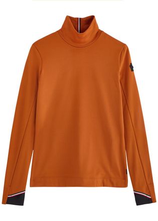 Moncler Logo-appliquéd Stretch-jersey top - Orange - XS (UK 8 / XS)