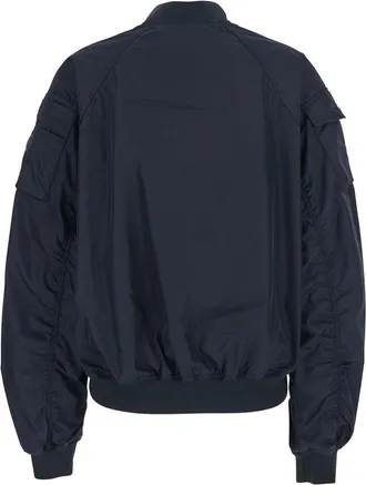 Save The Duck Womens Lil Blue-Black Bomber Jacket With Pockets Polyester Coat