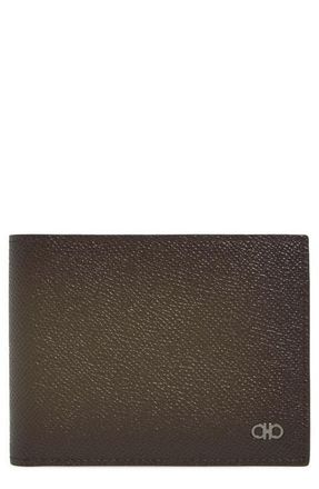 Ferragamo Micro Gancio Leather Bifold Wallet in Spruzzatura New Olive Nero at Nordstrom
