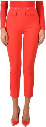 Elisabetta Franchi Pantaloni in cr&ecirc;pe stretch doppio strato - - Trousers - Donna - Rosso - S