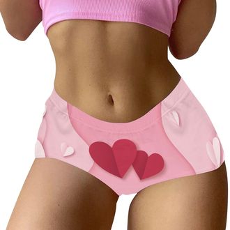 Generic Ladies Knickers Cotton Full Briefs for Women Print Shorts Funny Brief Underwear Boyshort Pajamas Breathable Comfy Stretchy Pants (F, L)
