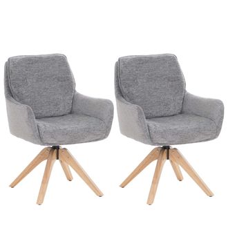 Hhg [nunca Usado] Juego De 2 Sillas De Comedor Hhg-713, Silla De Cocina Giratoria Con Retorno Autom&aacute;tico, Tejido (680 G/m&sup2;) De Chenilla Con Certificaci&oacute;n 