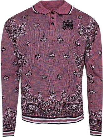 Amiri Space Dye bandana polo shirt - men - Cotton - XXXL - Purple