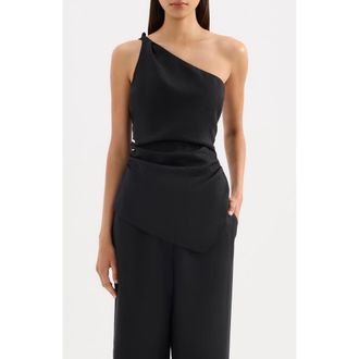 Nude Lucy Lotta Linen Top in Black at Nordstrom, Size X-Small
