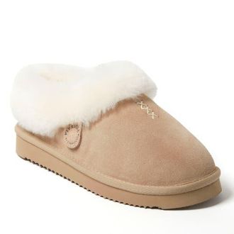 Dearfoams Fireside Adelaide Genuine Shearling Clog Slipper in Sand at Nordstrom, Size 11