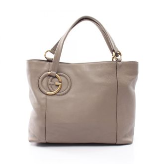 Gucci Beige Leather Handbag Tote Bag (Pre-Owned)