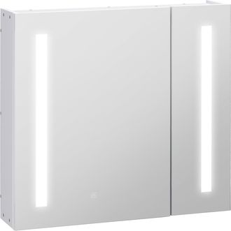 Kleankin LED Illuminated Mirror Cabinet with Lights - Touch Switch - for Bathroom | TJ Hughes
