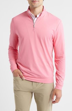 Johnnie-O Motion Performance Quarter Zip Pullover in Pink Lemonade at Nordstrom, Size Xx-Large
