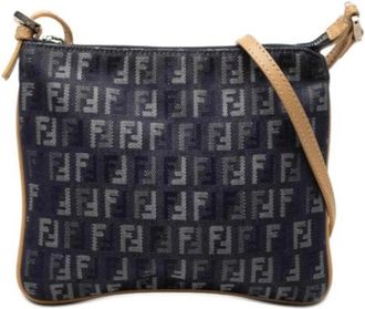 Fendi Pre-owned Denim Crossbody Bag - Dames - Vintage Schoudertas - Blauw - ONE Size - Denim - Vintage