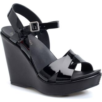 Kork-ease Bette 2.0 Platform Sandal in Black/Black Patent Leather at Nordstrom Rack, Size 10
