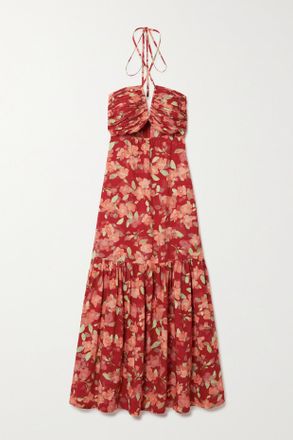 Peony + Net Sustain Reminisce Floral-print Organic Cotton And Ecovero-blend Maxi Dress - Pink