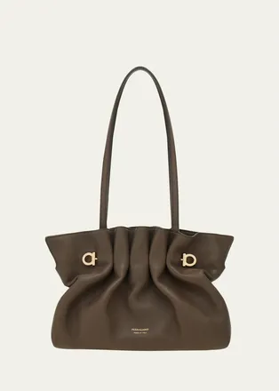 Ferragamo Small Piercing Nappa Leather Shoulder Bag