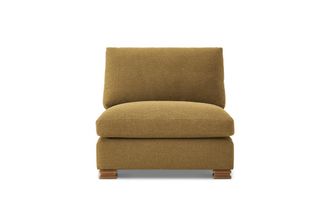 Castlery Tan France Kagan Armless Couch, (Basketweave) Caramel - Modern Heritage Modular Sofa - Brown