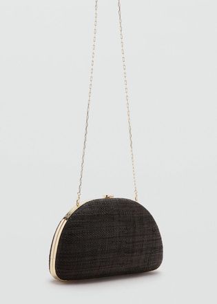 Mango Borsa clutch in fibra naturale cioccolato - Donna - Taglia unica - MANGO